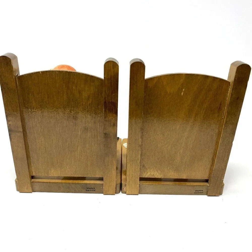 GOEBEL MI HUMMEL GOOSE GIRL FARM BOY BOOKENDS Vintage Rare